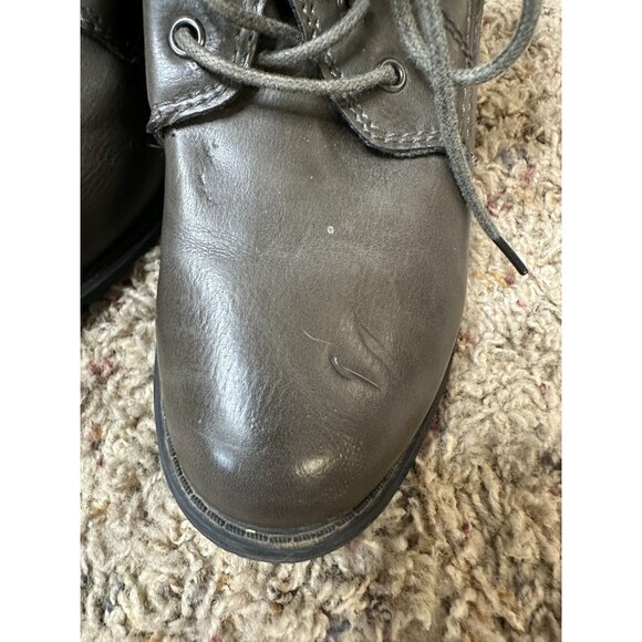 Dolce By Mojo Moxy Gray Lace-Up Ankle Boots Chunky Heel plaid Cuff Womens 9 - Picture 4 of 12